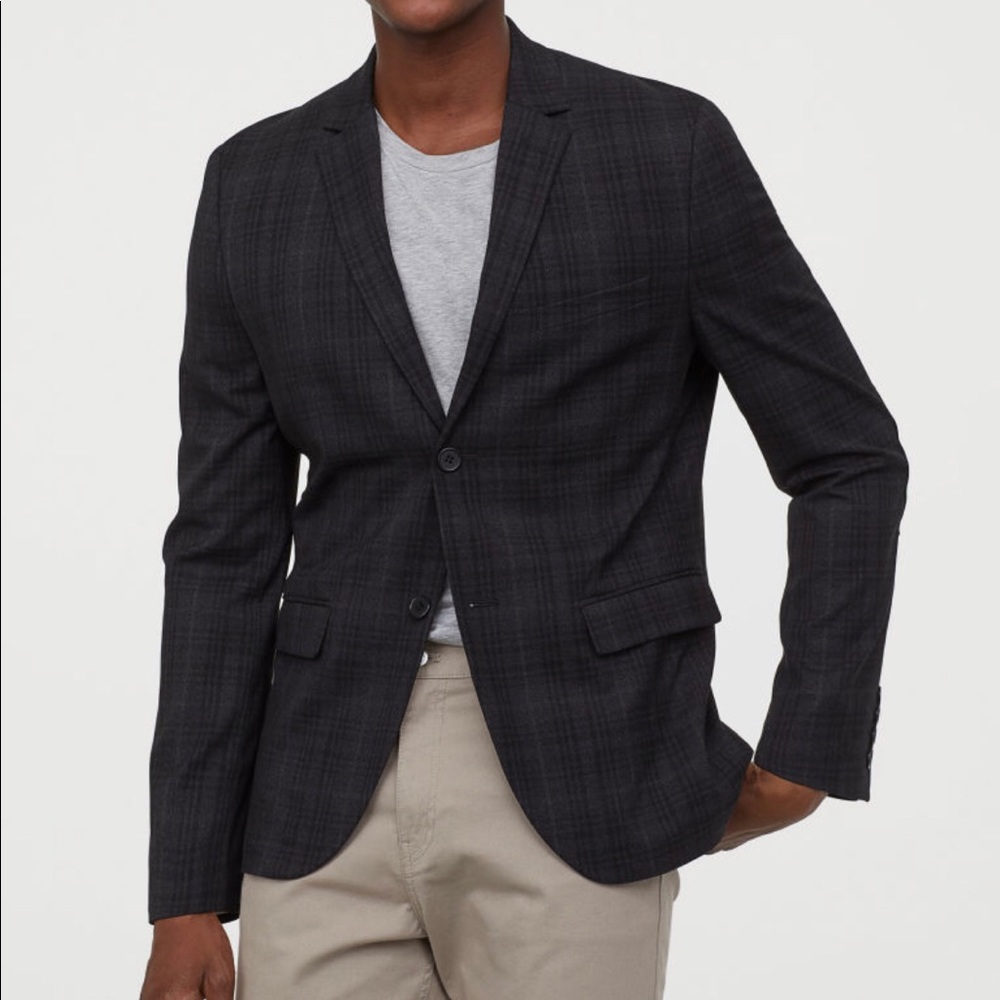 H&M Plaid Grey Suite Jacket
